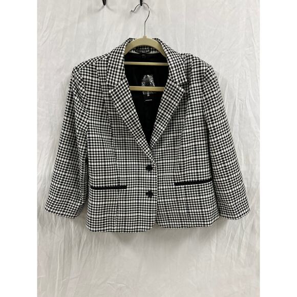 NWT Express Black and White Checkered Jacket size 12 - Picture 1 of 5